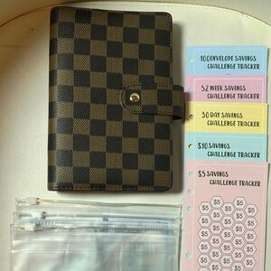 Brown Checkered  A6 Planer - Budget Binder Set
